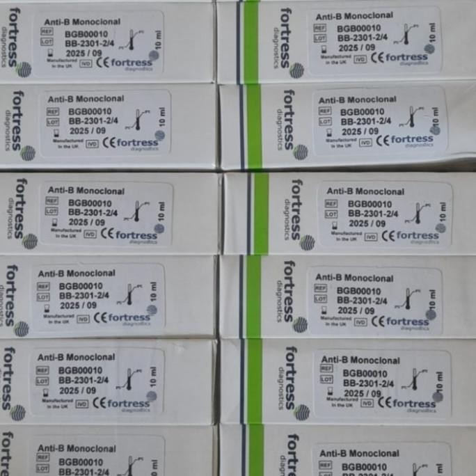 Terlaris Reagen Golongan Darah Anti A, B, D, AB 10ml Goldar FORTRESS Diagnostic