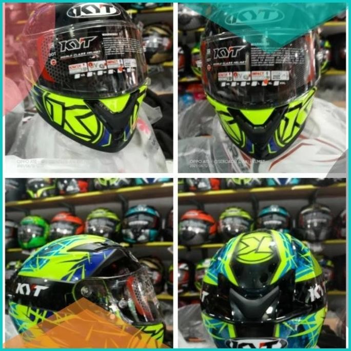 helm kyt r10 hijau biru inisial K 16novz3 perkakas