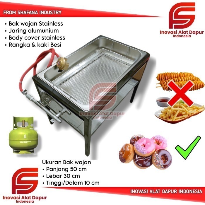 Terbaru Deep Fryer / Penggorengan Donat / Gas Deep Fryer 50X30 Promo Terlaris