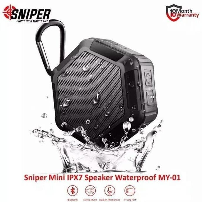 SNIPER Mini MY-01 IPX7 Waterproof Bluetooth Speaker Potable Resmi