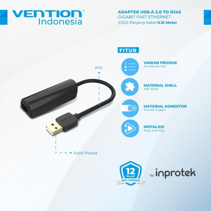 Vention USB to LAN RJ45 Ethernet USB to RJ45 Adapter