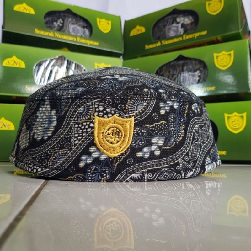 [SYAR'I MINERV] PECI/KOPIAH/SONGKOK MALAYSIA A7 PREMIUM MOTIF BATIK HITAM HJ ABDUL KAREEM ORIGINAL
