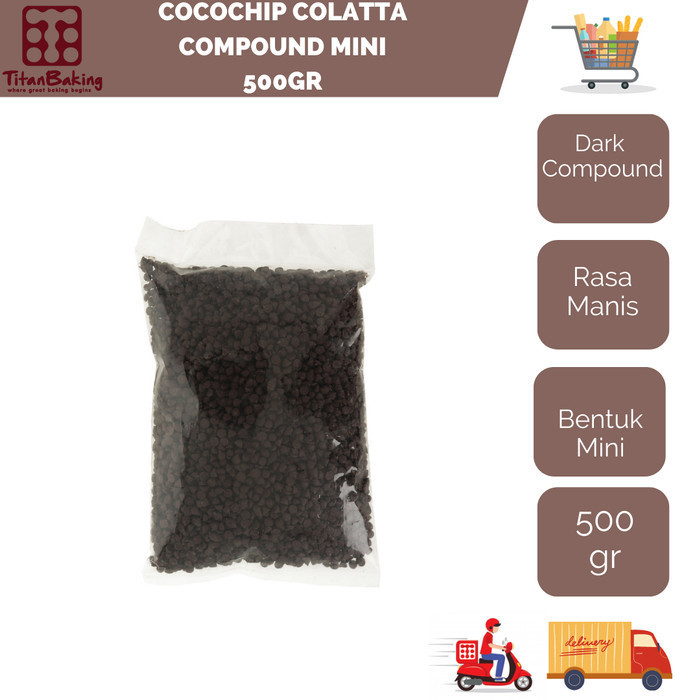 

HARGA DISKON Chocochip Colatta Dark Compound/Cokelat Butir Colatta 500gr Mini Size