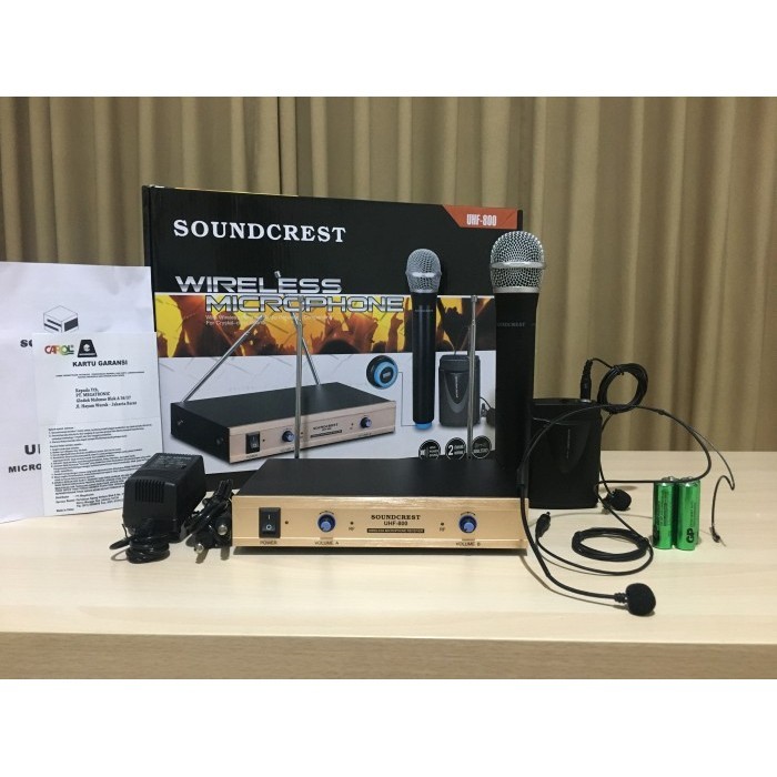 Microphone Wireless Mic Mik Clip On Headset Soundcrest Uhf-800 Best