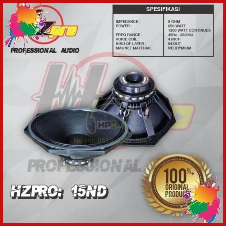 speaker hz pro 15" 15nd neodymium original speaker hzpro 15 inch 15-nd (kwj)