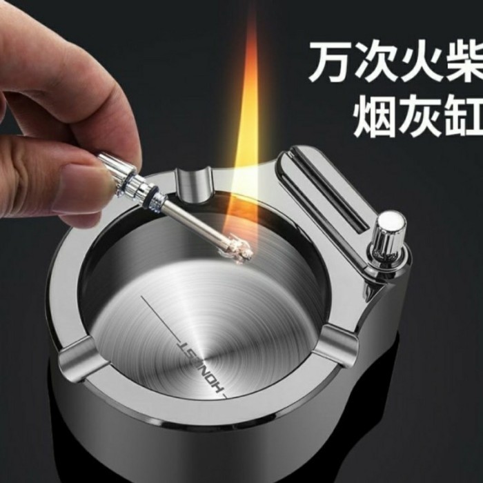 Asbak Korek Gesek Honest Metal Personal Gift Living Room Best