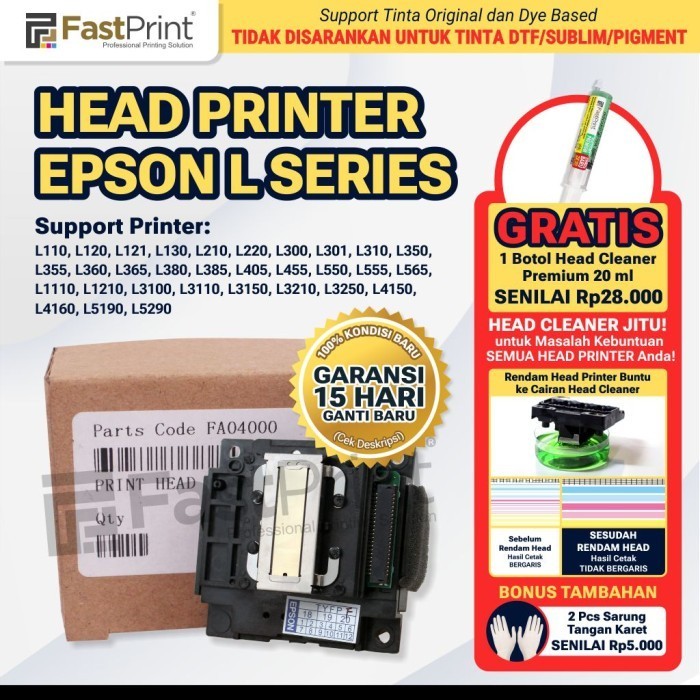 TERMURAH - Fast Print Head Printer Epson L121 L1210 L3210 L5290 L3250 L3100 L301