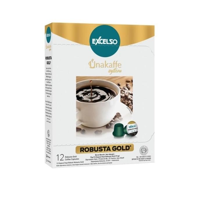 

Excelso Unakaffe Kopi Kapsul Robusta Gold (12 Pod @ 6 Gram)
