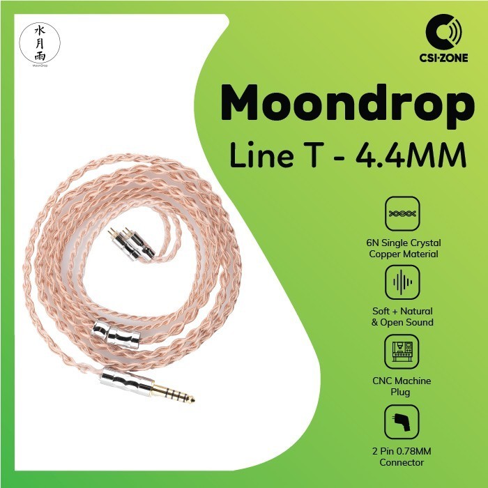 Moondrop Line T 6N Single Crystal Copper 2Pin 0.78MM Upgrade Cable