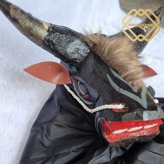 Bisa Cod Bantengan Kepala Banteng Free Kemul Panjang /Tanduk Asli / Mainan Bantengan Barongan Ada Ek