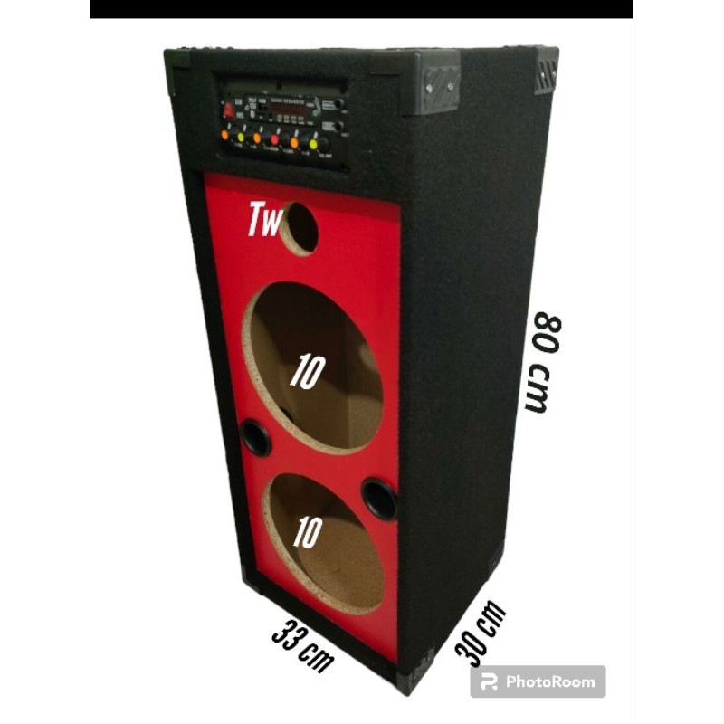 Box Speaker 10 Inch Double dan Tweeter + Tempat Ampli filter / Tempat Mesin Power