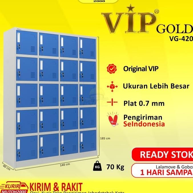 

New Sale Vip Gold Vg-420 Loker Locker Besi 20 Pintu Jumbo Masuk Helm Original