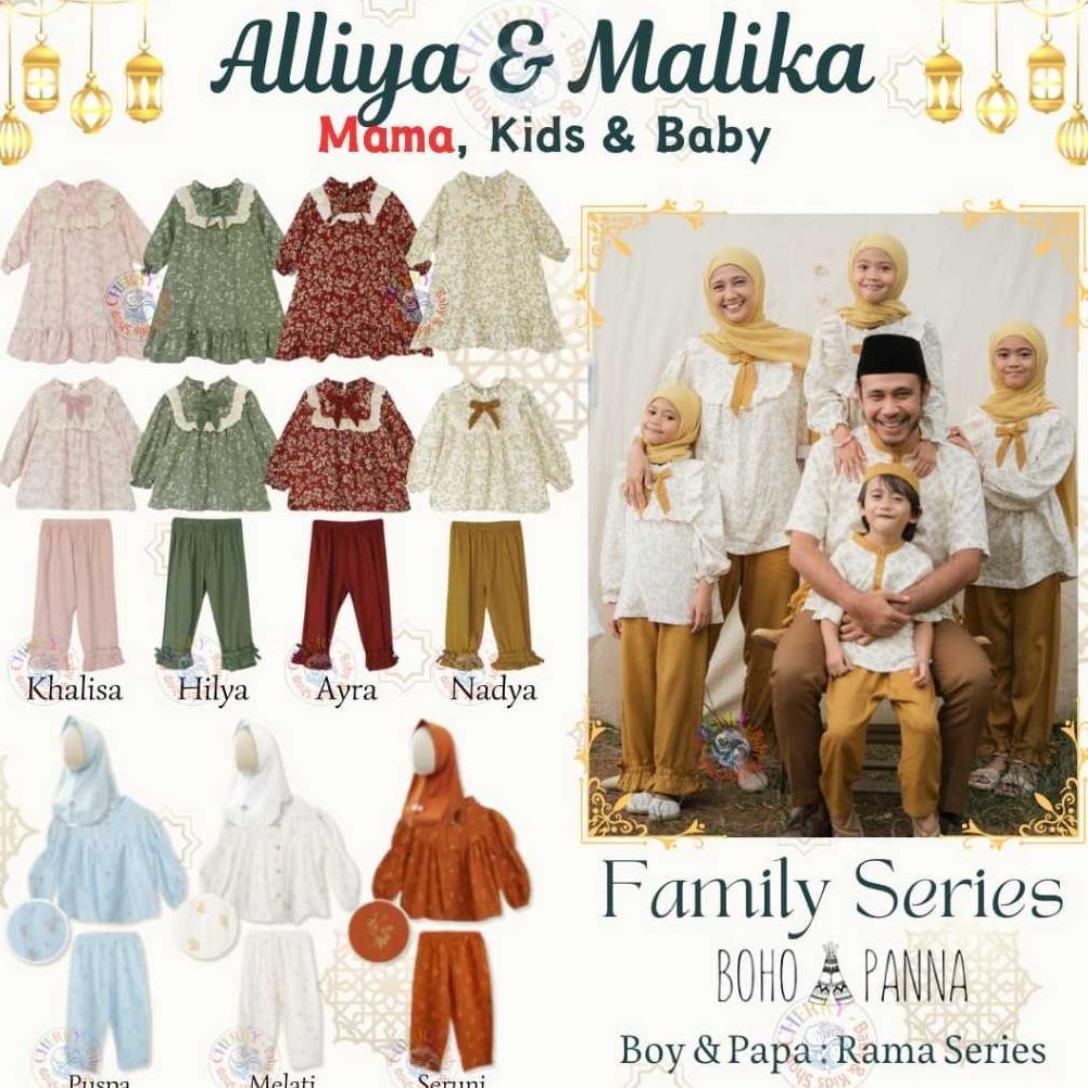 "Flash Sale" Bohopanna Alliya Tunik Set 0M - 11Y Malika Mama Pola Baby Gamis + Turban / Setelan Tuni