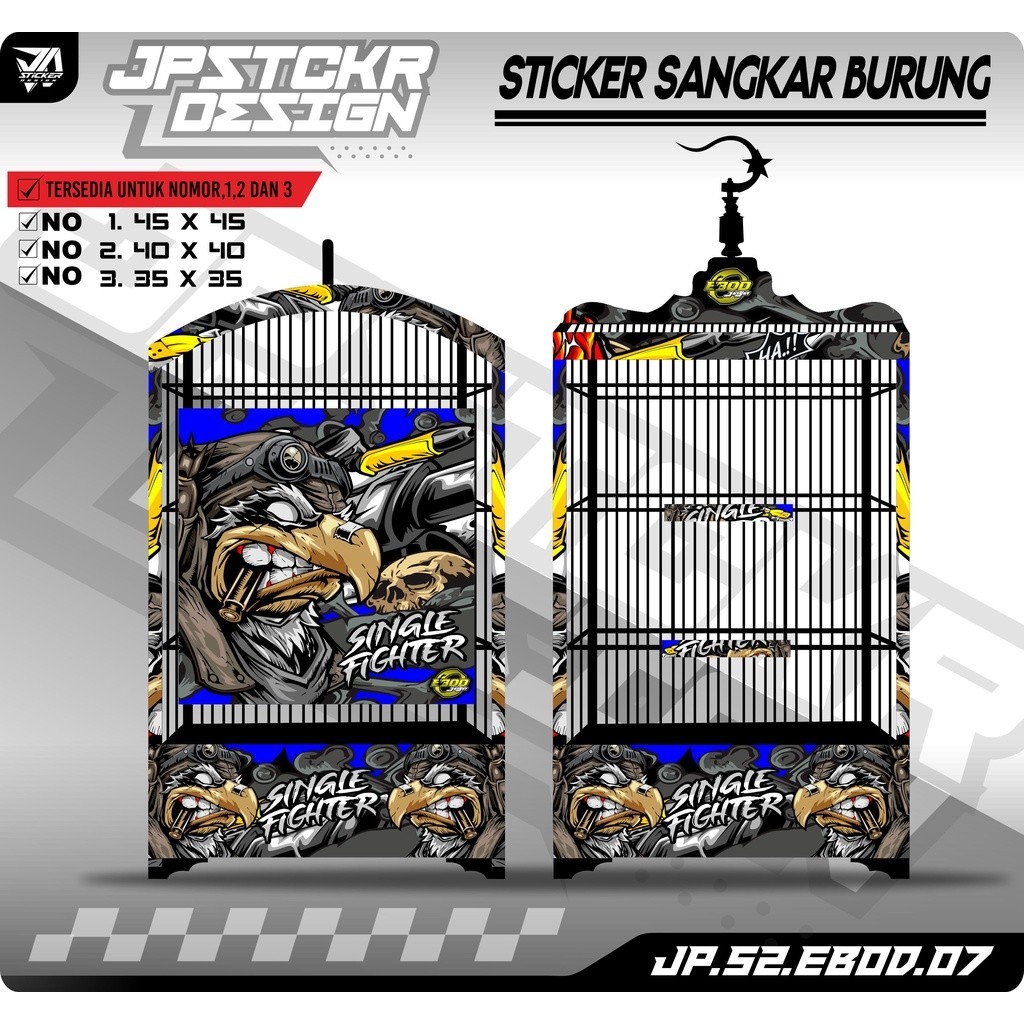 PROMO KANDANG Stiker Decal Sangkar Burung Kotak - Sticker Dekal Kandang Burung Ebod Kotak BnR Kosan