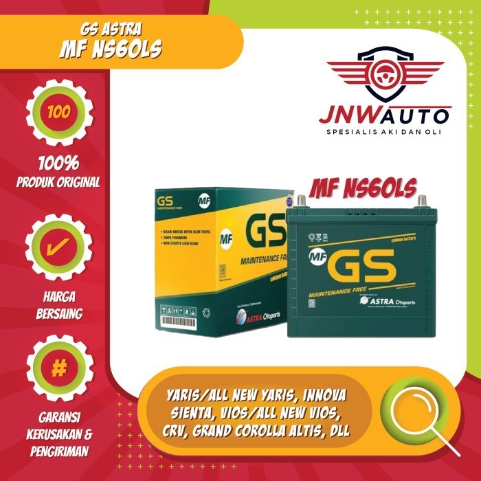 AKI GS ASTRA MF NS60LS UNTUK MOBIL TOYOTA INNOVA (GSMFN-NS60LS)