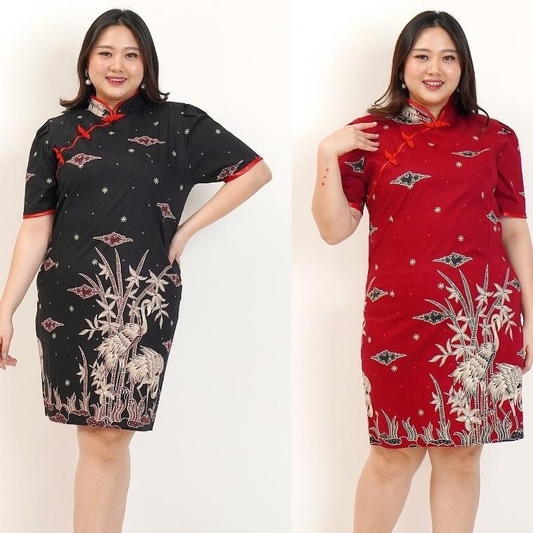 Dress Wanita Jumbo Big Size 32A Cheongsam Chinese Shanghai Xxl Xxxl Ld 120Cm Pesta Kondangan Imlek B