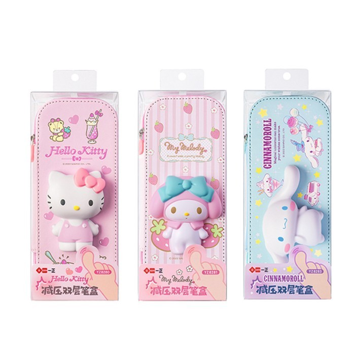 

Kotak Tempat Pensil 3D Sanrio Lucu 2 Lapis Double Layer Squishy Iigen