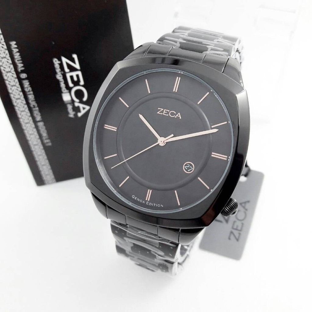Zeca Jam Tangan Formal Wanita Murah 2008MHD Black - All Stainless - Quartz - Original