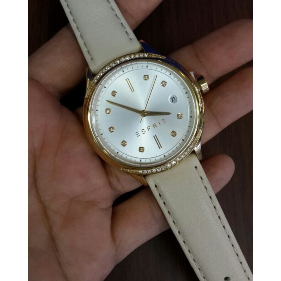 Esprit Jam Tangan Kasual Wanita Murah ES108452002 - Tali Kulit - Quartz - Original