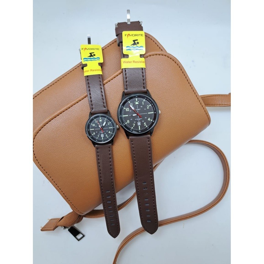 Favorite FAC001 Jam Tangan Couple Anti Air Tali Kulit