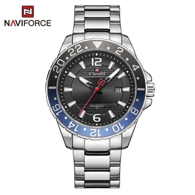 NAVIFORCE 9192 JAM TANGAN PRIA ANTI AIR - JAM TANGAN FORMAL PRIA - JAM TANGAN ALL STAINLESS - JAM TA