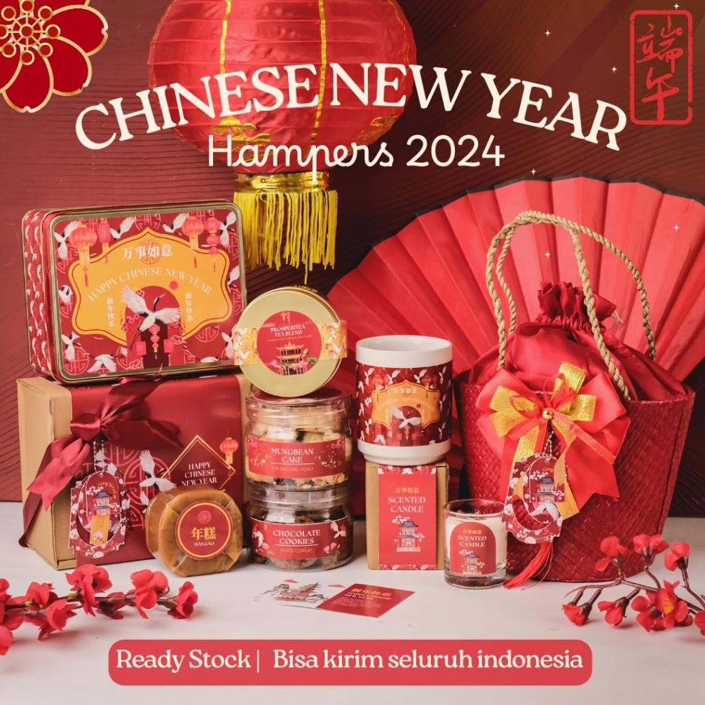 

Flash Sale" Hampers Imlek 2024 | Chinese New Year Hampers Gift box Kado imlek hampers sincia Souvenir Kue kering Parcel Cny Hadiah chinese kue keranjang Lilin permen ||