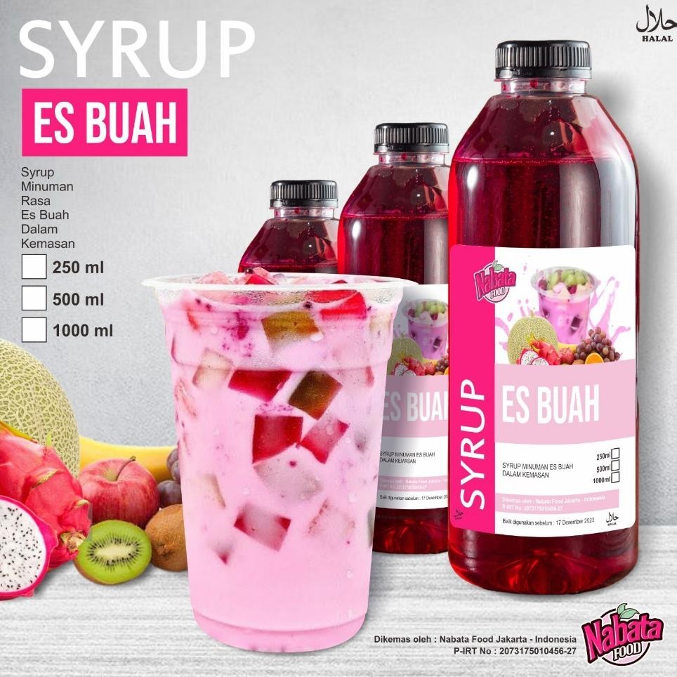 

Sirup Es Buah 1 Liter Bisa Untuk Syrup Es Campur, Es Teler Es Tape | Syrup Rose Sirup Bunga Mawar | Sirup Merah 1000 Ml