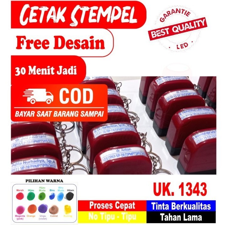 

HOT SALE Stempel Dokter / stempel custom / tinta reffil / Ganci Uk. 13x43 mm