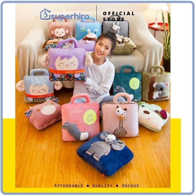 Balmut Karakter Bantal Selimut Boneka Selimut 3D Premium Model Tas
