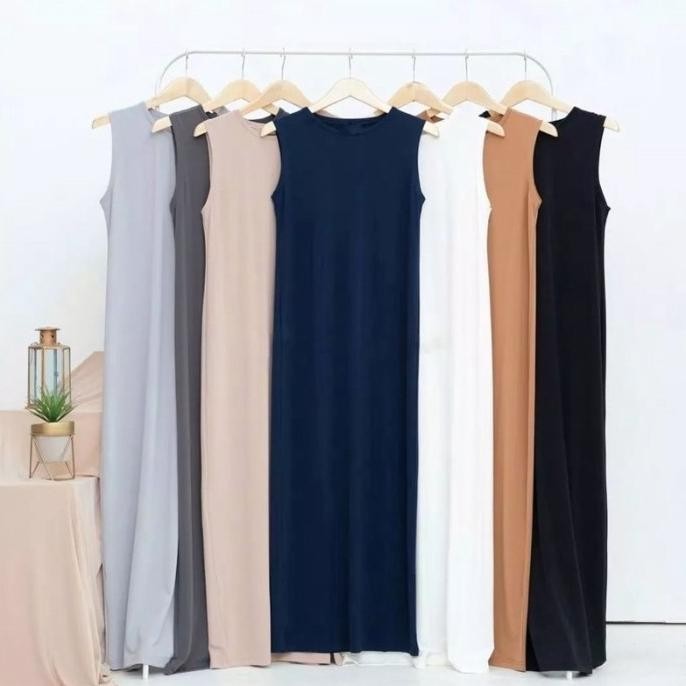 Berkualitas inner dress tanpa lengan spandek Jersey ..