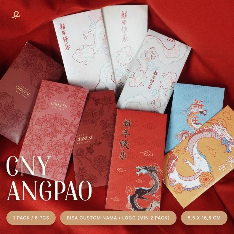 

Promo Akhir Tahun Angpao Chinese New Year Dragon 2024 | Amplop Angpao Sincia Naga | Custom Nama / Logo | 1 Pack Isi 6 Diskom
