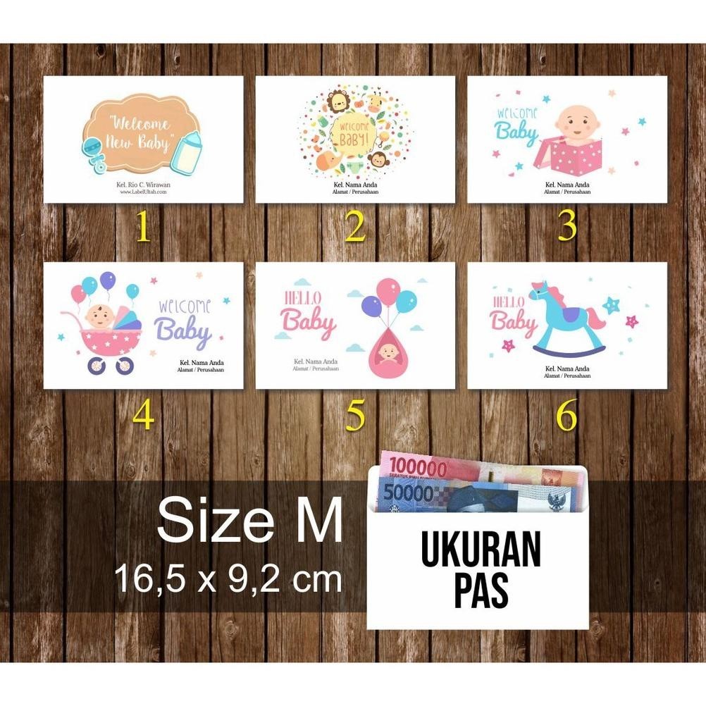 

Terlaris Size M 50Pcs Amplop Angpau Angpao Sumbangan Bayi Baby Newborn Kelahiran Custom Nama Murah