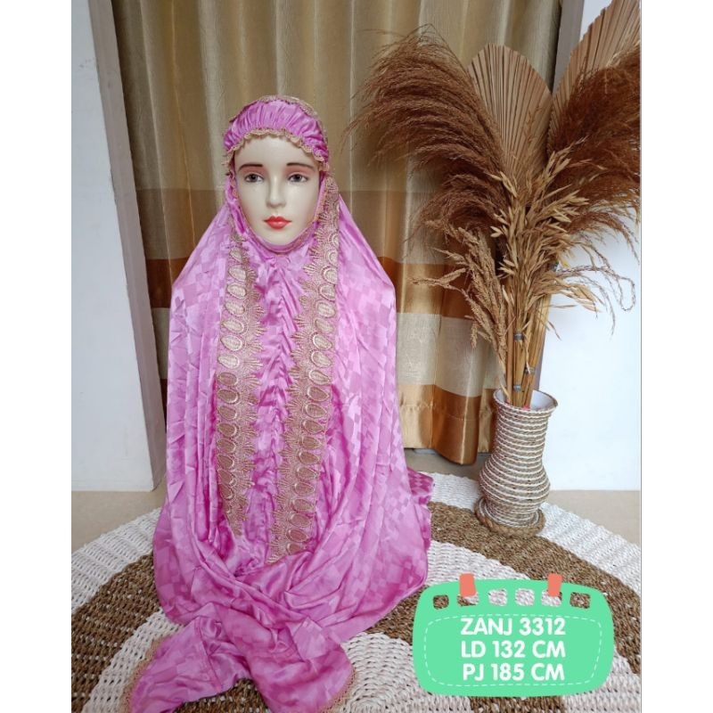 Mukena Terusan Dewasa Sutra blitz warna aplikasi Renda