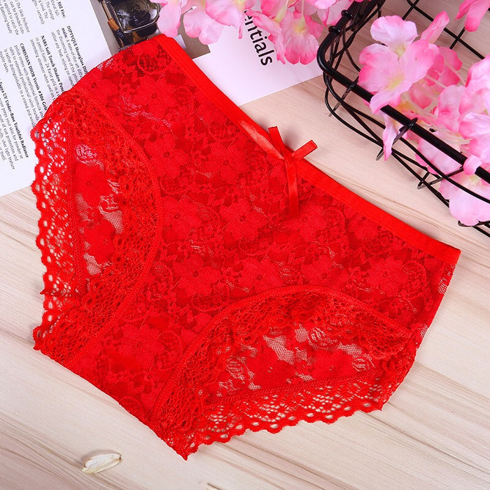 CELANA DALAM WANITA SEXY CELANA RENDA TRANSPARAN C 100 - MERAH, L HIGHT QUALITY PRODUK 