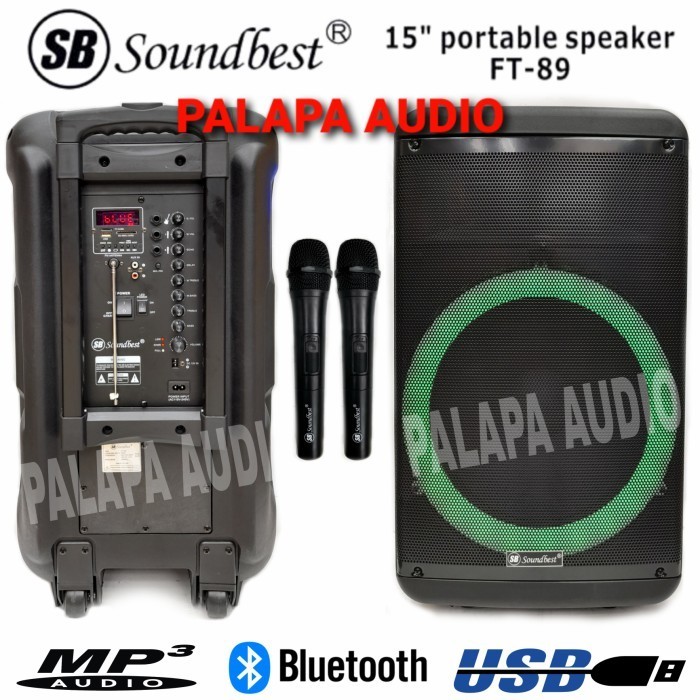 PORTABLE WIRELESS SOUNDBEST FT-89 / FT 89 / FT89 ORIGINAL 15 INCH