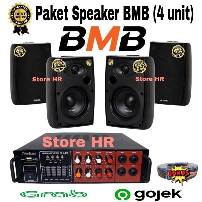 PAKET SOUND SYSTEM CAFE 4 UNIT SPEAKER BMB ORIGINAL