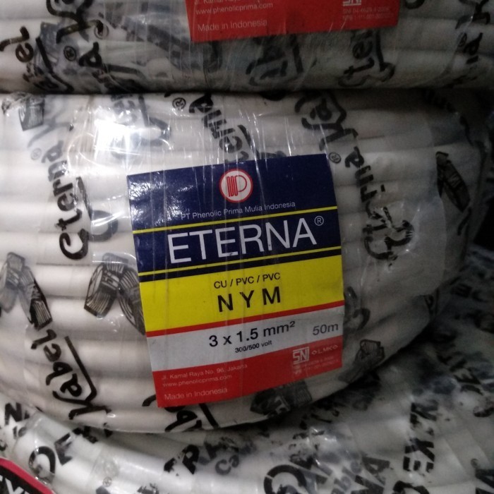 TERBARU - eterna / extrana kabel cable listrik tunggal kawat nym 3 x 1.5mm