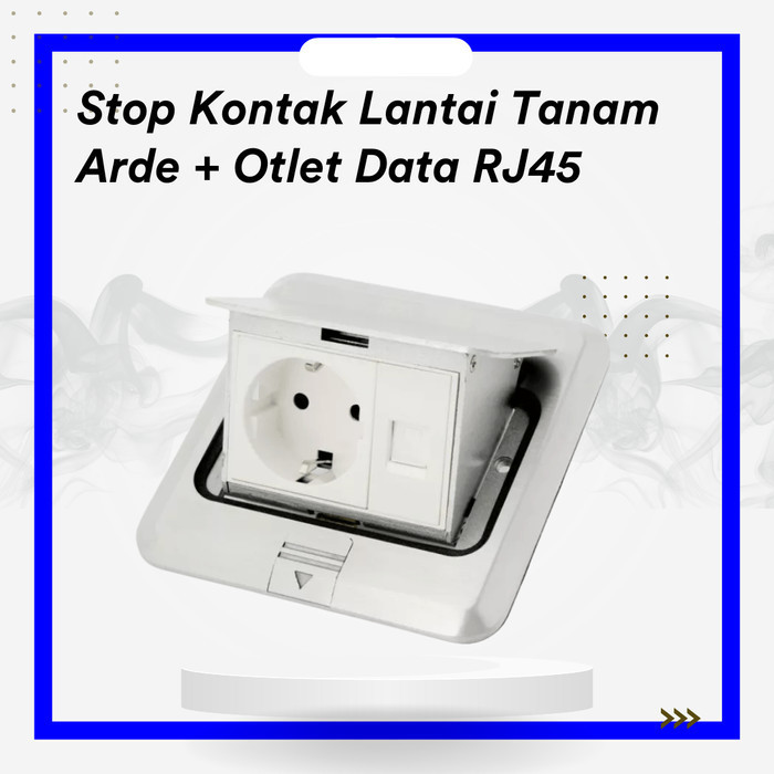 Stop Kontak Lantai Tanam Arde + Otlet Data RJ45