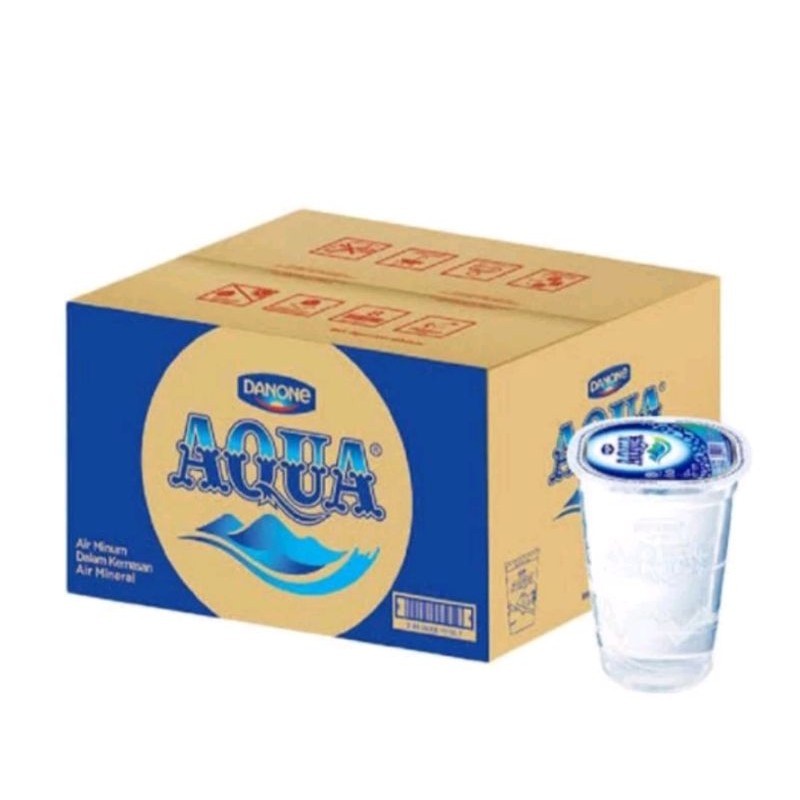 

(Sameday/Instant) 1 Dus Air minum gelas, Merk Aqua gelas 48 pcs dan Giat gelas 48pcs