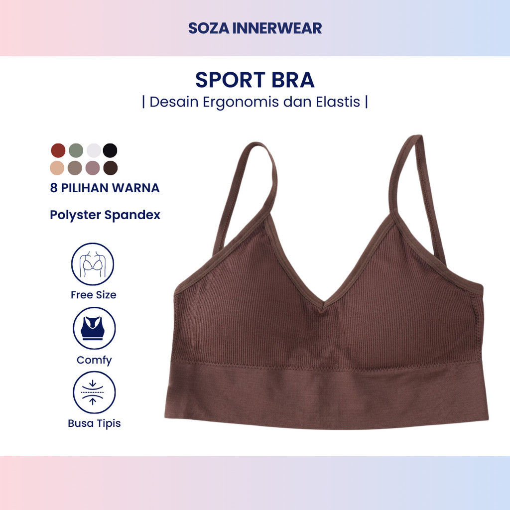 Sport Bra Bahan Katun 606 Tanpa Kawat Tanpa Pengait Anti Slip Tali BH Anti Kendor Busa Tipis Bisa di