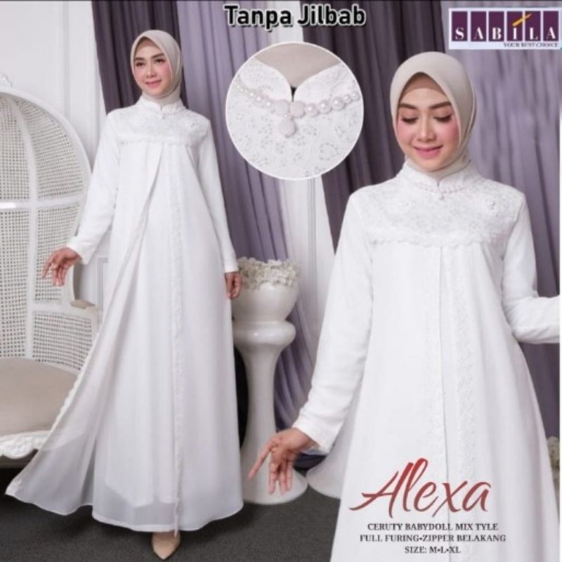 Alexa gamis putih by sabila