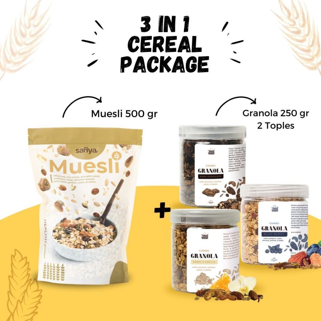 

[Paket Sereal] Muesli Safiya + Granola Timur Tengah Dried Fruit With Nuts