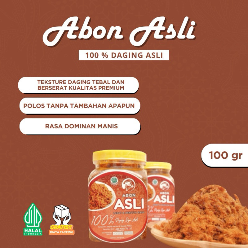 

Abon Abon Sapi 100 Gram / / Abon Sapi Lezat Tanpa Gawet / Abon Sapi Siap Saji Halal Mui / Abon