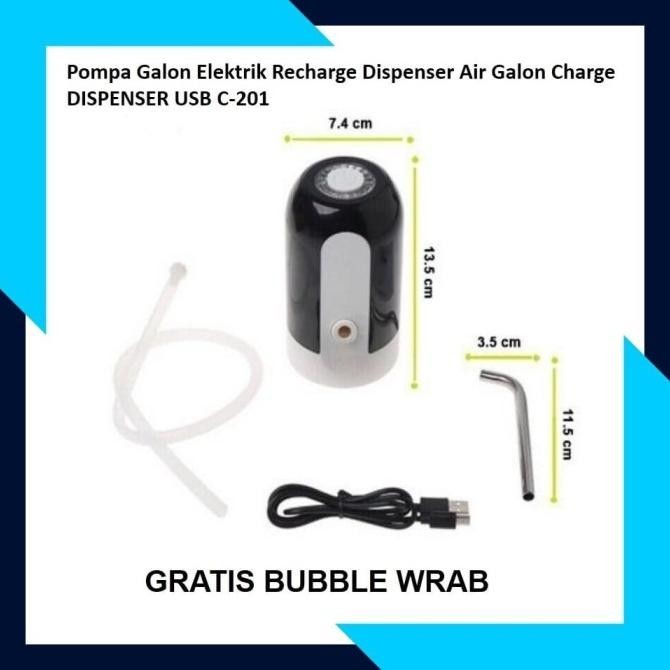 POMPA KRAN GALON ELEKTRIK RECHARGE DISPENSER AIR GALON CHARGE USB | IRRITELLY
