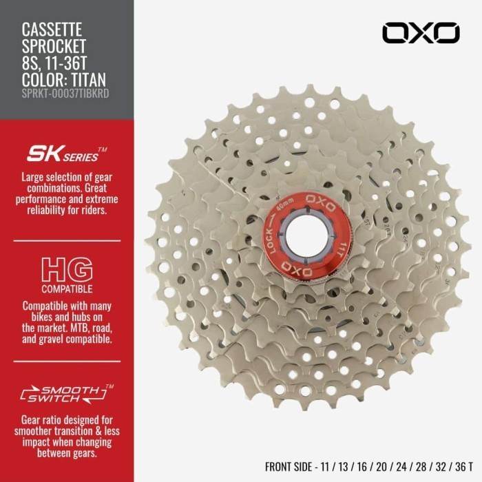 SPROCKET SLOP CASSETTE OXO 8 SPEED 11-36T