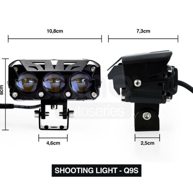 Lampu Tembak Sorot Led SQl 3 Mata Laser Gun 80 Watt Motor Mobil