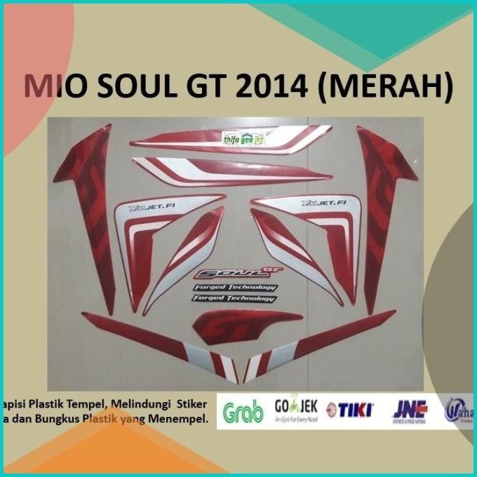 Mio Soul GT 2014 Merah Motor Yamaha Stiker Striping Stripping Sticker