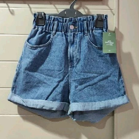 Celana pendek jeans wanita pinggang karet H&M Original SALE READY stock