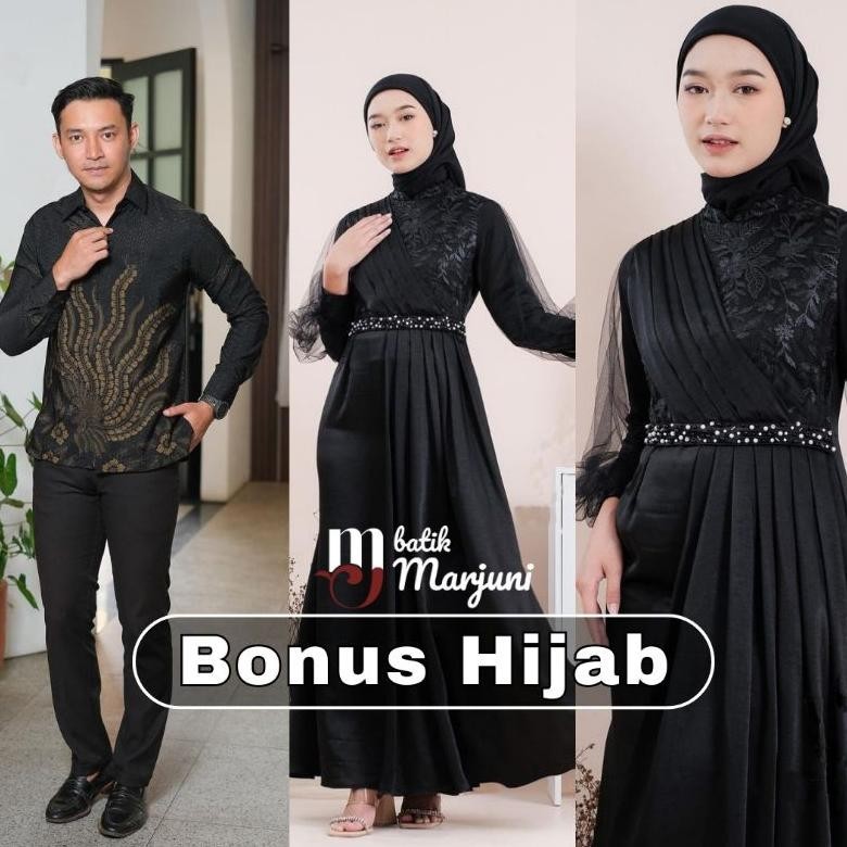 "Cashback Cepat" (ADA JUMBO) Amara Dress Couple Kemeja Batik gamis busui Brokat kombinasi gamis muslim wanita gamis premium ||