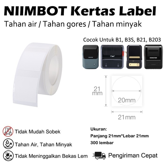

Terlaris Niimbot B21/B3S/B1 Kertas Cetak Label Putih Kertas Label Termal Promo Terbaru